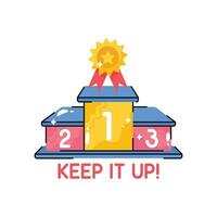 Keep it up doodle vector Colorful  Sticker. EPS 10 file