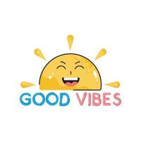 Good vibes doodle vector colorful Sticker. EPS 10 file