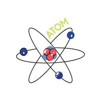 Atom doodle vector Colorful  Sticker. EPS 10 file