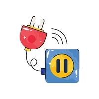 Smart plug doodle vector colorful  Sticker. EPS 10 file