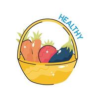 Healthy doodle vector colorful Sticker. EPS 10 file