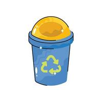 Dustbin doodle vector colorful Sticker. EPS 10 file