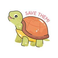 Turtle doodle vector colorful  Sticker. EPS 10 file