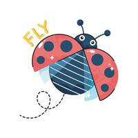 Ladybug doodle vector colorful Sticker. EPS 10 file