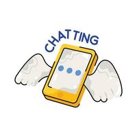 Chatting doodle vector colorful  Sticker. EPS 10 file