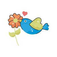 Bird doodle vector colorful Sticker. EPS 10 file