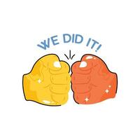We did it doodle vector colorful  Sticker. EPS 10 file