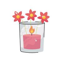Candle flower doodle vector colorful Sticker. EPS 10 file