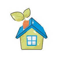 Eco home doodle vector colorful  Sticker. EPS 10 file