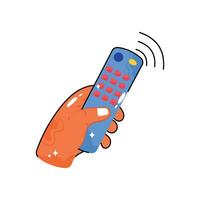 Smart Remote doodle vector colorful  Sticker. EPS 10 file