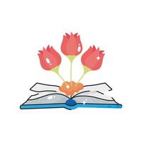 Flower book doodle vector colorful Sticker. EPS 10 file