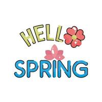 Hello spring doodle vector colorful Sticker. EPS 10 file