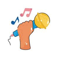 Music doodle vector colorful Sticker. EPS 10 file