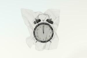 Classic alarm clock, concept of time, 3d rendering. photo