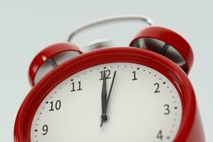 Classic alarm clock, concept of time, 3d rendering. photo