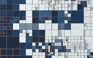 Cubes and materials, circuits structure, 3d rendering. photo