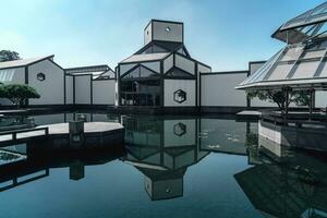 View of architecture in Suzhou Museum. photo