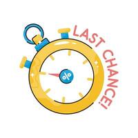 Last chance doodle vector colorful Sticker. EPS 10 file