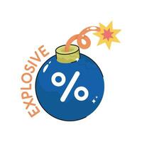 Explosive doodle vector colorful Sticker. EPS 10 file