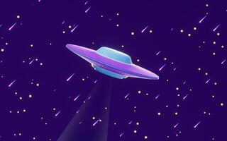 Science fiction UFO spaceships, 3d rendering. photo