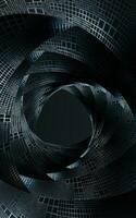 espiral metal curva túnel, 3d representación. foto