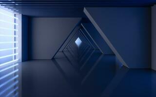 Dark tunnel, futuristic concept, 3d rendering. photo