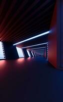 Dark tunnel, futuristic concept, 3d rendering. photo