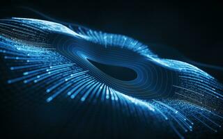 Cyberspace with glowing wave lines, 3d rendering. photo