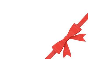 Red bow-knot with white background, 3d rendering. photo