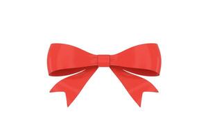 Red bow-knot with white background, 3d rendering. photo