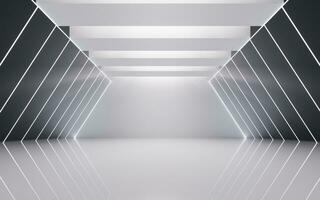 Empty white tunnel, 3d rendering. photo