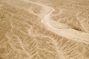 Dryness land with erosion terrain, geomorphology background. photo