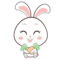 vector illustration of a cute rabbit holding a carrot