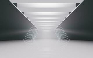 Empty white tunnel, 3d rendering. photo
