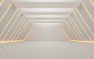 Empty white tunnel, 3d rendering. photo