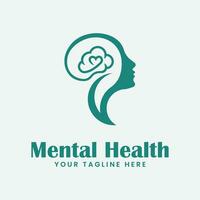 mental salud logo vector ilustración diseño