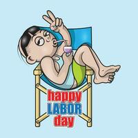 illustration vector graphic of happy labor day