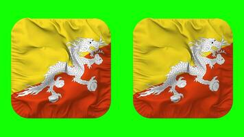 bhutan eftersläpning i väpnare form isolerat med enkel och stöta textur, 3d tolkning, grön skärm, alfa matt video