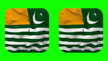 azad jammu och Kashmir, ajk flagga i väpnare form isolerat med enkel och stöta textur, 3d tolkning, grön skärm, alfa matt video