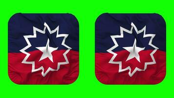 Juneteenth Flag in Squire Shape Isolated with Plain and Bump Texture, 3D Rendering, Green Screen, Alpha Matte video