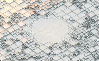 White cube pattern, abstract technology background, 3d rendering. photo