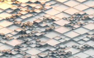 White cube pattern, abstract technology background, 3d rendering. photo