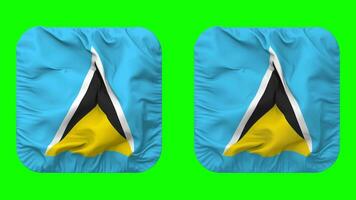 helgon lucia flagga i väpnare form isolerat med enkel och stöta textur, 3d tolkning, grön skärm, alfa matt video