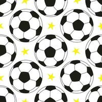 vector sin costura modelo con fútbol pelotas y estrellas en dibujos animados estilo. fútbol americano modelo diseño