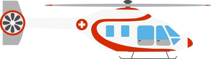 Vector illustration of helicopter ambulance isolated on white background