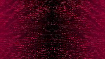 Magenta red color abstract futuristic cyberspace technology background. Sci-fi particles background video
