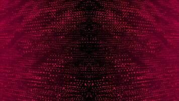 Magenta red color abstract futuristic cyberspace technology background. Sci-fi particles background video