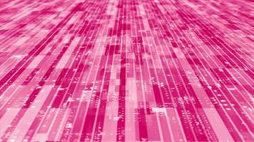 3D Magenta red striped box pattern moving technology cyberspace background video