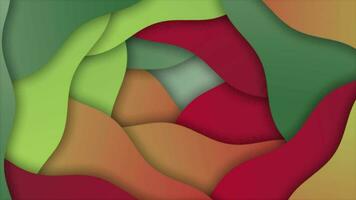 Colorful wavy pattern 3d depth shape layer paper cut background video