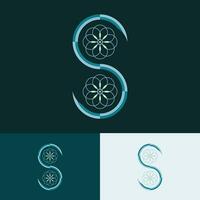 Luxury S letter logo with flower, suitable for beauty business vector